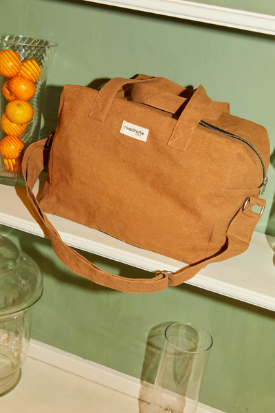 Sauval the city bag Recycled cotton camel Rivedroite Paris