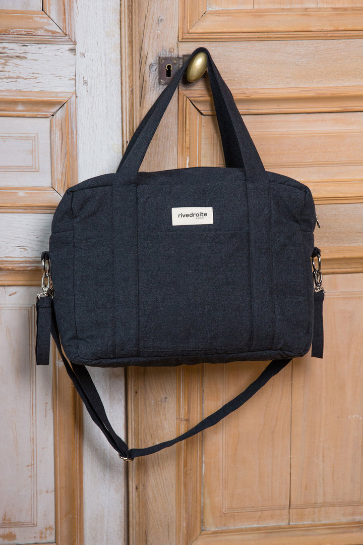 Mini Darcy l anti sac a langer Coton recycle Noir Rivedroite Paris