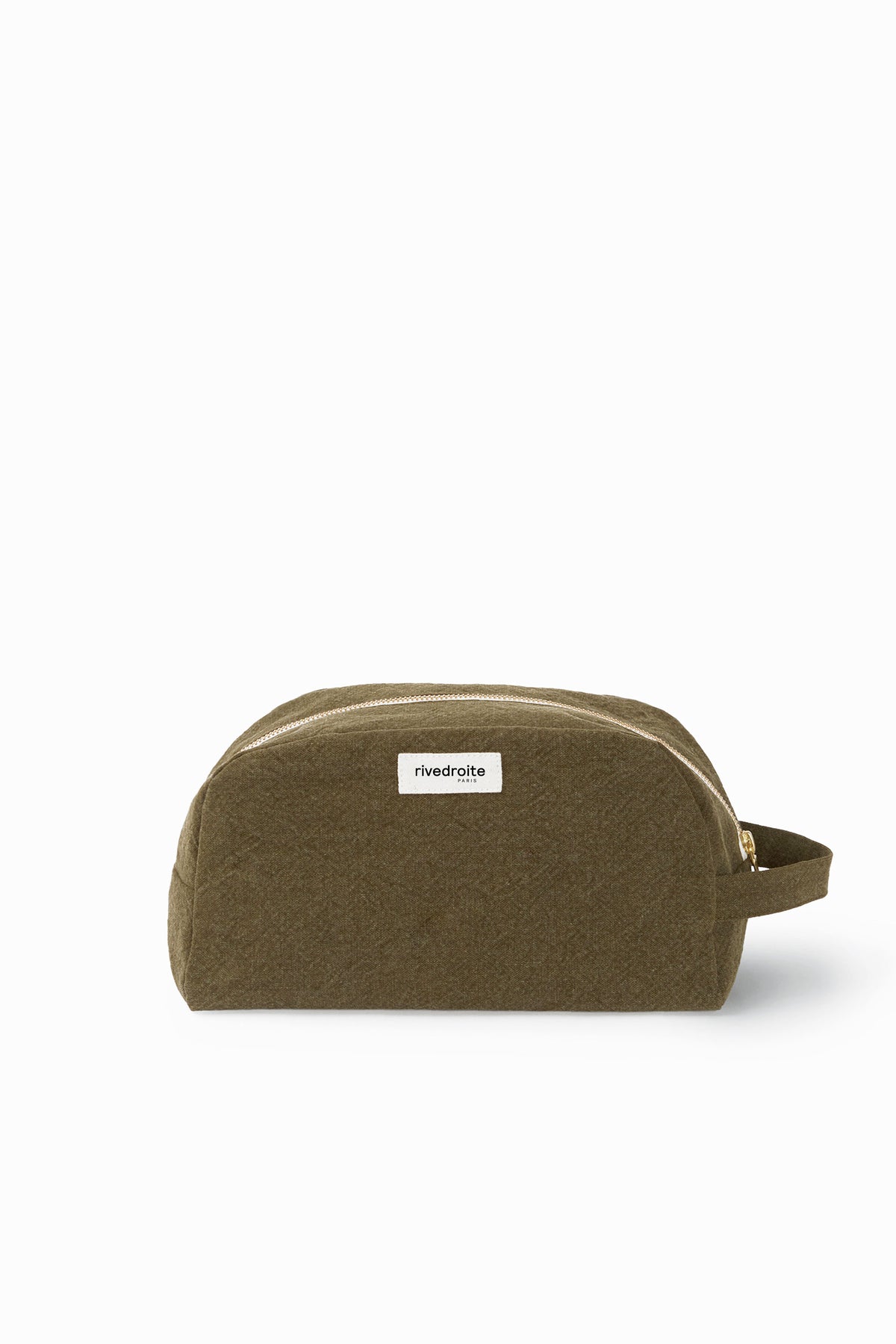 Alma the maternity toiletry bag - Recycled cotton Mustard – Rivedroite Paris